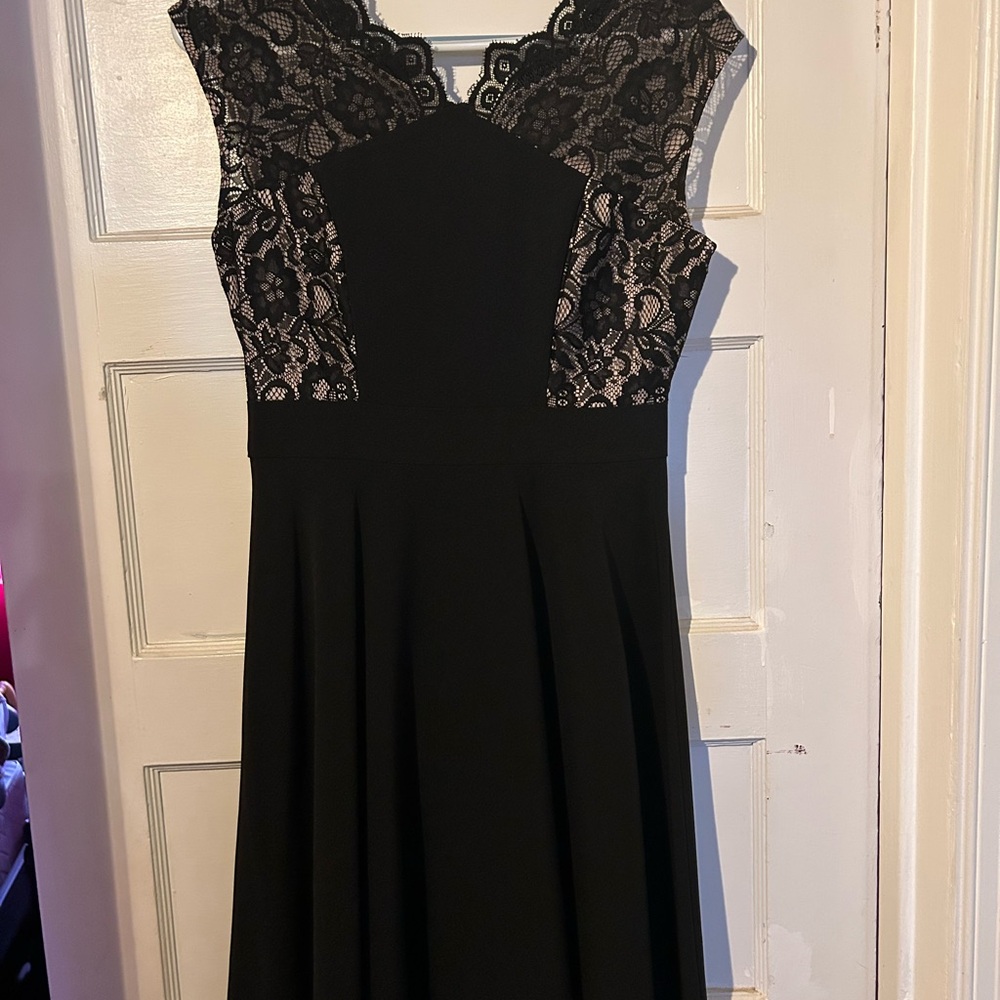 Formal Black Dress with Lace Detail